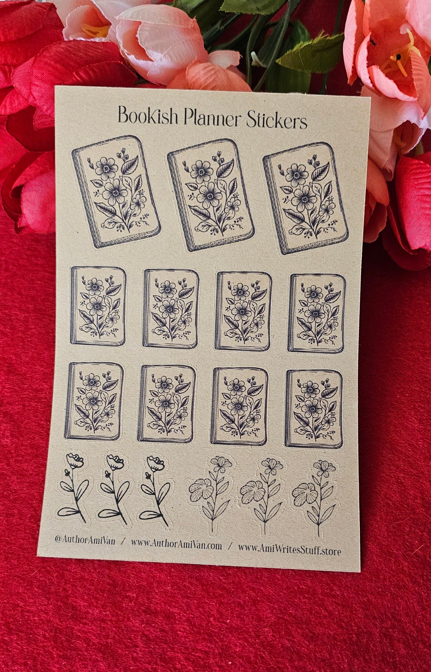 Bookish Planner Sticker Sheet, Floral