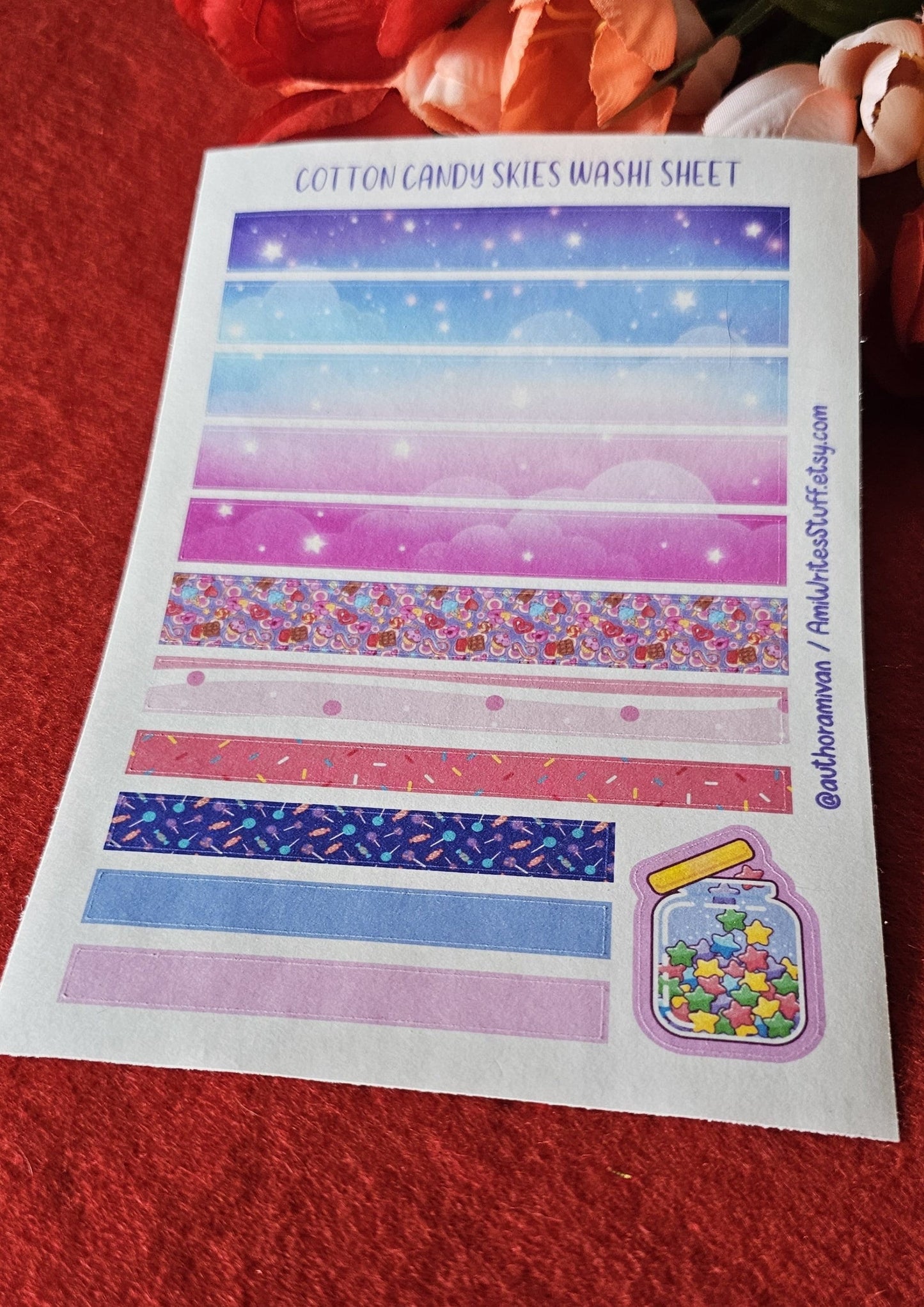 Cotton Candy Skies Washi Sheet