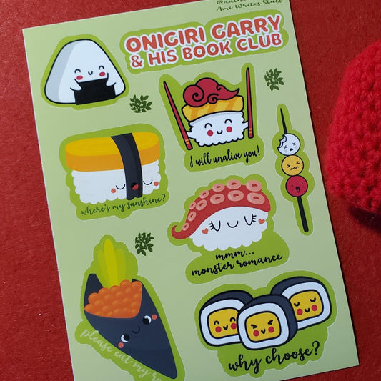 Onigiri Garry & His Book Club Vinyl Sticker Sheet