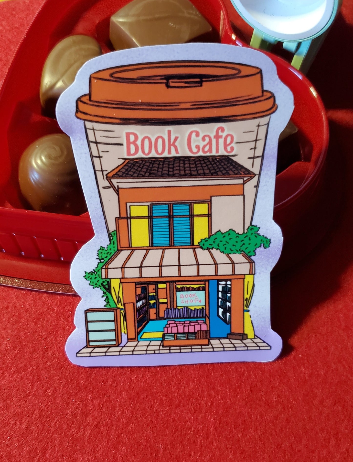 Book Cafe Vinyl Sticker