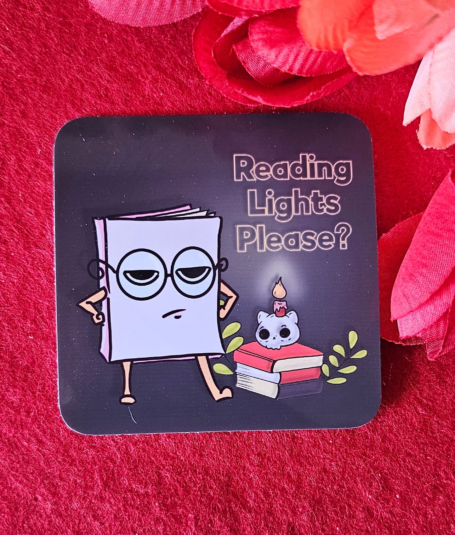 Bookie Reading Lights Please Vinyl Sticker